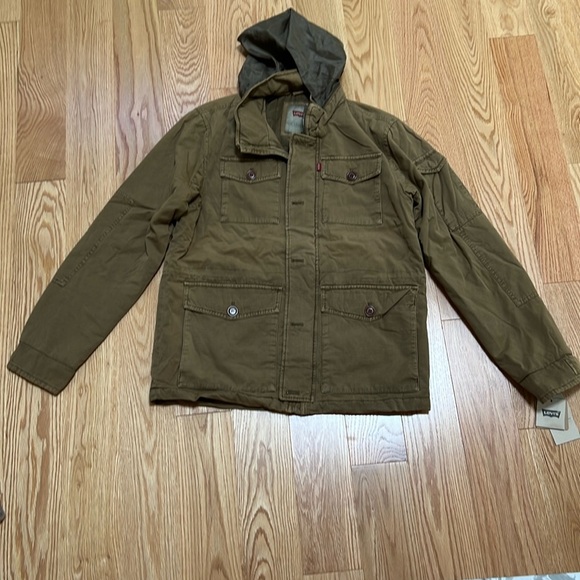 Levi's Other - New! Levi’s men’s medium khaki zippered hoodie jacket.